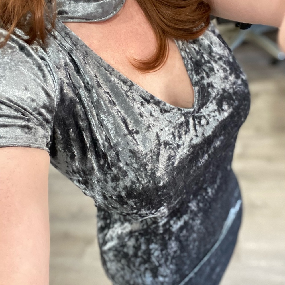 AUW Large form fitting silver dress
